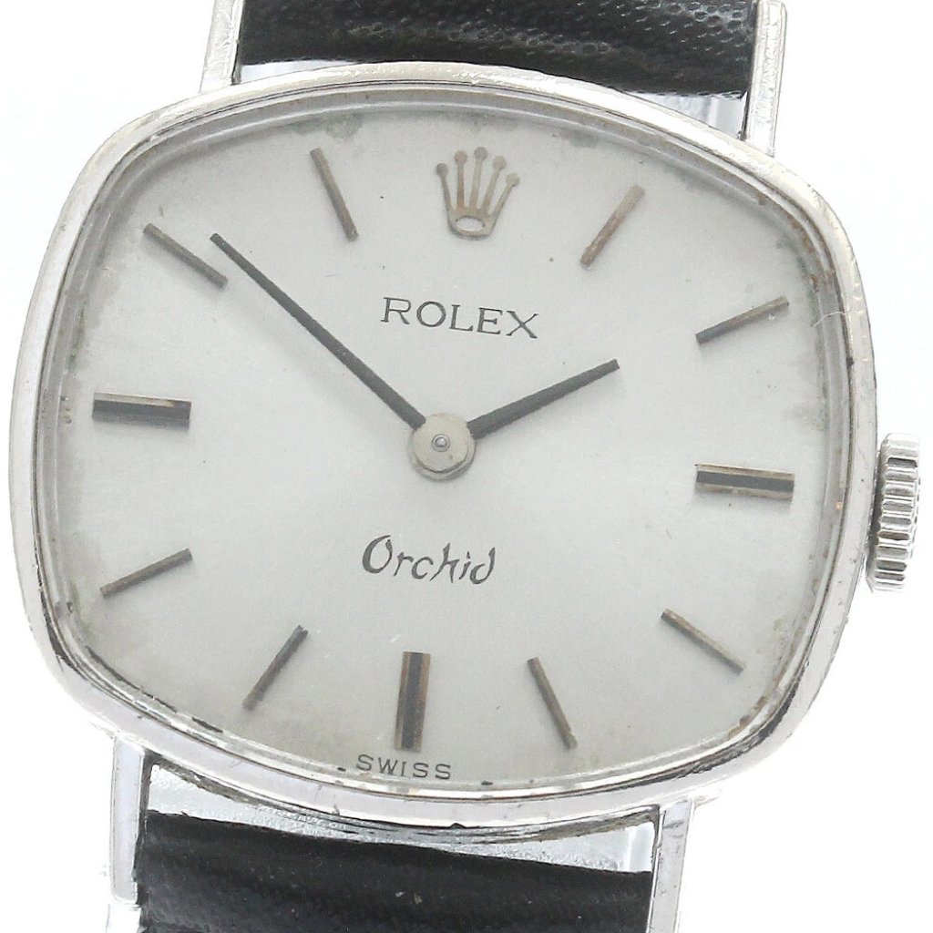rolex orchid 2673 vintage cal1400 k18wg hand winding ladies watch